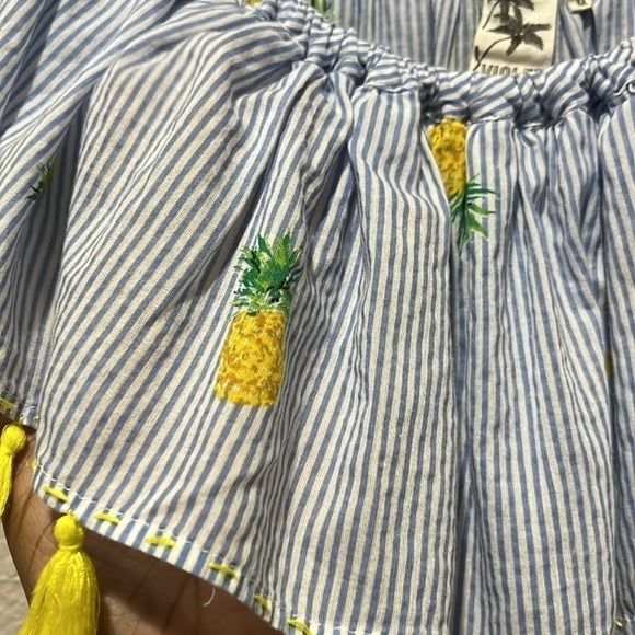 Violet Sky Women’s Pineapple Print Cover Up Blue White Striped Size Medium - Picture 13 of 13